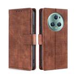For Honor Magic5 Pro Skin Feel Crocodile Magnetic Clasp Leather Phone Case(Brown)
