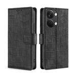 For OnePlus Ace 2V 5G Skin Feel Crocodile Magnetic Clasp Leather Phone Case(Black)