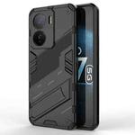 For vivo iQOO Z7 5G Global Punk Armor 2 in 1 PC + TPU Shockproof Phone Case with Invisible Holder(Black)