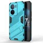 For vivo iQOO Z7 5G Global Punk Armor 2 in 1 PC + TPU Shockproof Phone Case with Invisible Holder(Blue)