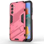For Samsung Galaxy M14 Punk Armor 2 in 1 PC + TPU Shockproof Phone Case with Invisible Holder(Light Red)
