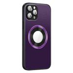 For iPhone 14 Plus AG Frosted Aluminum Alloy Magsafe Magnetic Phone Case with Lens Film(Dark Purple)