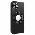 For iPhone 11 Pro AG Frosted Aluminum Alloy Magsafe Magnetic Phone Case with Lens Film(Black)