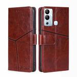 For Infinix Hot 12i Geometric Stitching Flip Leather Phone Case(Dark Brown)