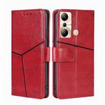 For Infinix Hot 20i Geometric Stitching Flip Leather Phone Case(Red)