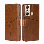 For Infinix Hot 20i Geometric Stitching Flip Leather Phone Case(Light Brown)