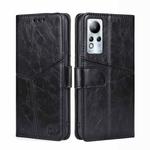 For Infinix Note 11 Geometric Stitching Flip Leather Phone Case(Black)