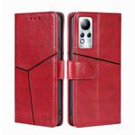 For Infinix Note 11 Geometric Stitching Flip Leather Phone Case(Red)