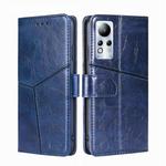 For Infinix Note 11 Geometric Stitching Flip Leather Phone Case(Blue)