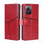 For Infinix Note 12 VIP Geometric Stitching Flip Leather Phone Case(Red)
