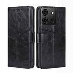 For Infinix Smart 7 Geometric Stitching Flip Leather Phone Case(Black)