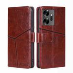 For Infinix Zero 20 Geometric Stitching Flip Leather Phone Case(Dark Brown)