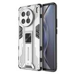 For vivo X90 Pro 5G Supersonic PC + TPU Shock-proof Protective Phone Case with Holder(Silver)