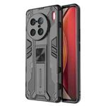 For vivo X90 Pro+ 5G Supersonic PC + TPU Shock-proof Protective Phone Case with Holder(Black)