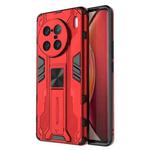 For vivo X90 Pro+ 5G Supersonic PC + TPU Shock-proof Protective Phone Case with Holder(Red)