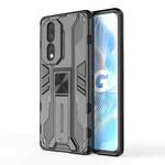 For Honor 80 5G Supersonic PC + TPU Shock-proof Protective Phone Case with Holder(Black)