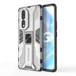 For Honor 80 5G Supersonic PC + TPU Shock-proof Protective Phone Case with Holder(Silver)