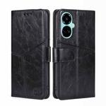 For Tecno Camon 19 / 19 Pro Geometric Stitching Flip Leather Phone Case(Black)