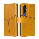 For Tecno Pova 4 Pro Geometric Stitching Flip Leather Phone Case(Yellow)