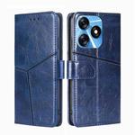 For Tecno Spark 10 4G Geometric Stitching Flip Leather Phone Case(Blue)