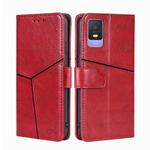 For TCL 403 Geometric Stitching Flip Leather Phone Case(Red)
