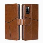 For Rakuten Big S Geometric Stitching Flip Leather Phone Case(Light Brown)