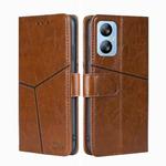 For Blackview A52 Geometric Stitching Flip Leather Phone Case(Light Brown)