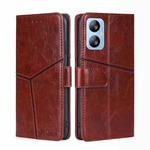For Blackview A52 Geometric Stitching Flip Leather Phone Case(Dark Brown)