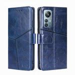 For Blackview A85 Geometric Stitching Flip Leather Phone Case(Blue)