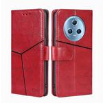 For Honor Magic5 Geometric Stitching Flip Leather Phone Case(Red)