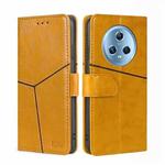 For Honor Magic5 Geometric Stitching Flip Leather Phone Case(Yellow)