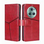 For Honor Magic5 Pro Geometric Stitching Flip Leather Phone Case(Red)