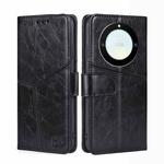 For Honor X40 Geometric Stitching Flip Leather Phone Case(Black)