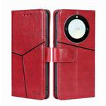 For Honor X40 Geometric Stitching Flip Leather Phone Case(Red)