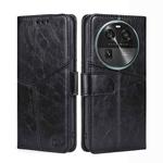 For OPPO Find X6 5G Geometric Stitching Flip Leather Phone Case(Black)