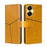 For Realme C55 4G Geometric Stitching Flip Leather Phone Case(Yellow)