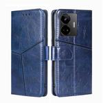 For Realme GT Neo 5 / GT3 / GT Neo 5 240W Geometric Stitching Flip Leather Phone Case(Blue)