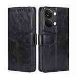 For OnePlus Ace 2V 5G Geometric Stitching Flip Leather Phone Case(Black)