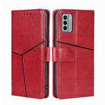 For Nokia G22 Geometric Stitching Flip Leather Phone Case(Red)