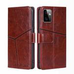 For Motorola Moto G Power 2023 Geometric Stitching Flip Leather Phone Case(Dark Brown)