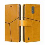 For ZTE Blade A32 Geometric Stitching Flip Leather Phone Case(Yellow)