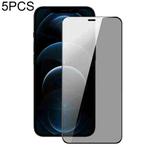 For iPhone 12 / 12 Pro 5pcs DUX DUCIS 0.33mm 9H High Aluminum Anti-spy HD Tempered Glass Film