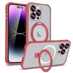 For iPhone 13 Metal Eyes Series MagSafe Magnetic Holder Phone Case(Red)