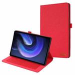 For Xiaomi Pad 6 / Pad 6 Pro Fabric Leather Tablet Case(Red)