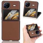 For vivo X Flip PU Leather PC Phone Case(Brown)