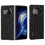 For Huawei Mate X3 Genuine Leather Ostrich Texture Phone Case(Black)