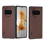 For Huawei Mate X3 Genuine Leather Xiaoya Series Phone Case(Coffee)