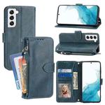 For Samsung Galaxy S23 5G Oil Skin Zipper Wallet Leather Phone Case(Blue)