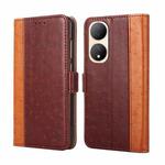 For vivo Y100 5G Ostrich Texture Flip Leather Phone Case(Brown)
