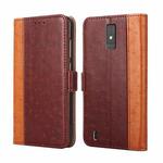 For ZTE Blade A32 Ostrich Texture Flip Leather Phone Case(Brown)